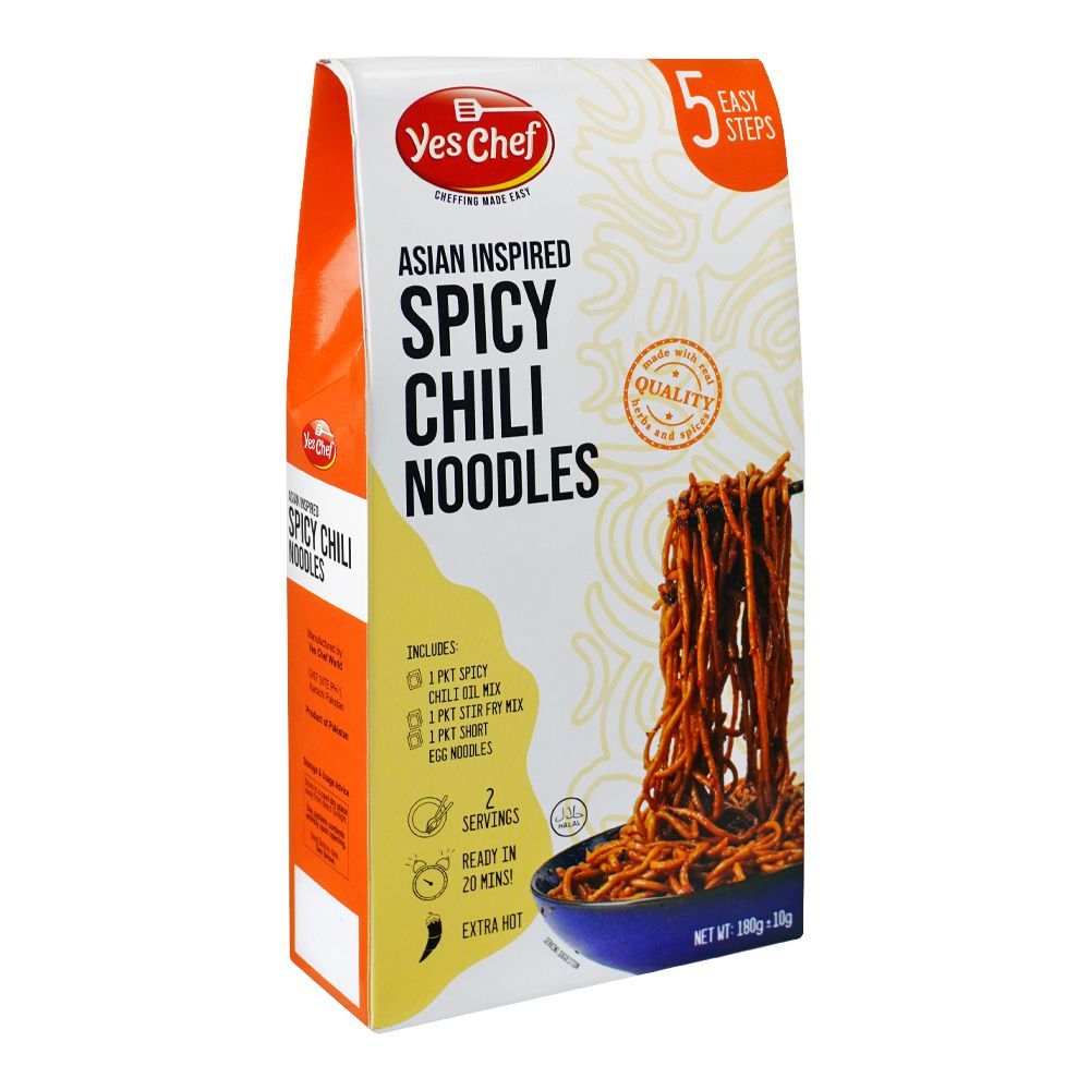 Yes Chef Asian Spicy Chili Noodles 5 Easy Steps, 180g - Main Image