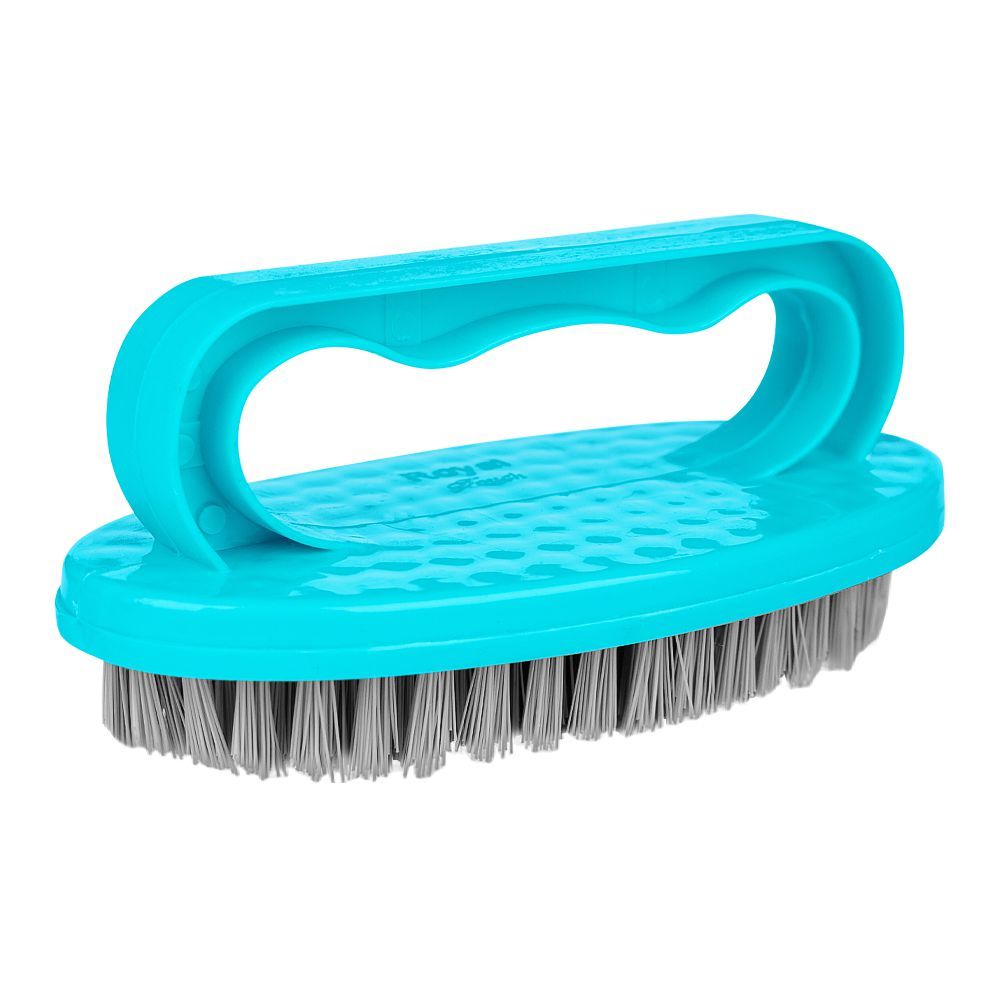 Multipurpose Plastic Washing Brush With Handle, Green, Ideal For Clothes, Sinks - Main Image