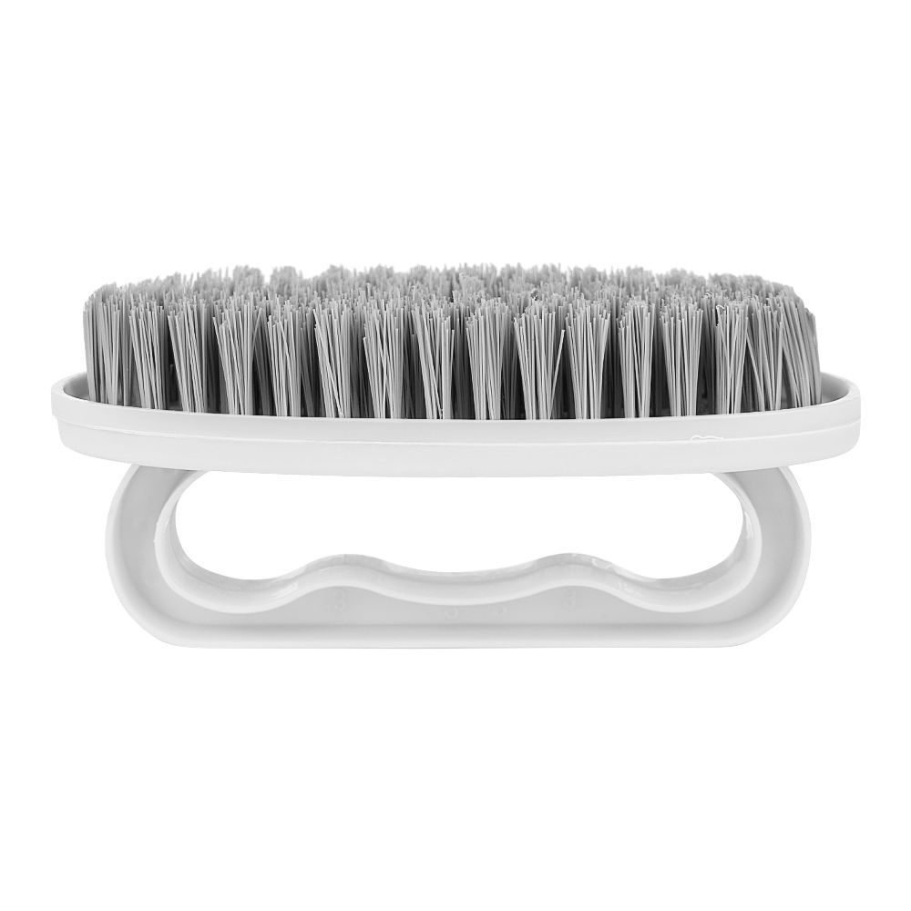 Multipurpose Plastic Washing Brush With Handle, Off White, Ideal For Clothes, Sinks - Image 2