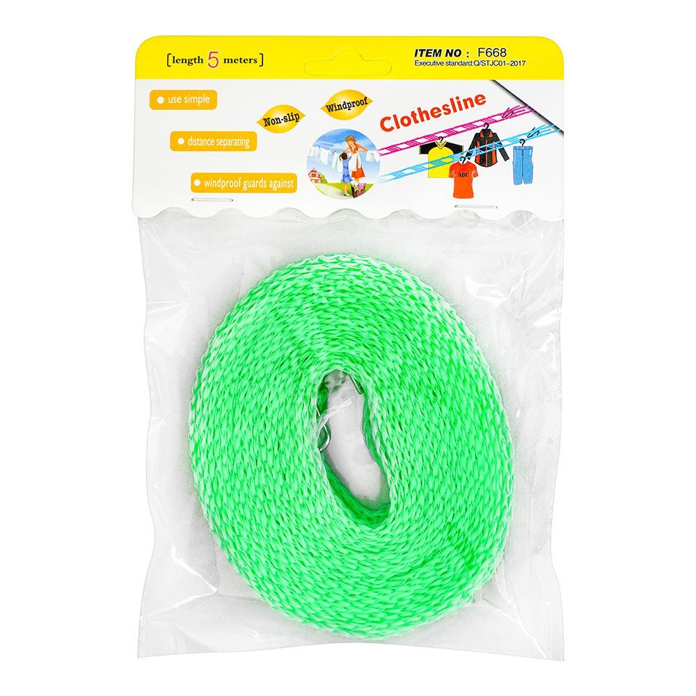 Cloth Drying Cord, 5 Meters, Green - Image 2