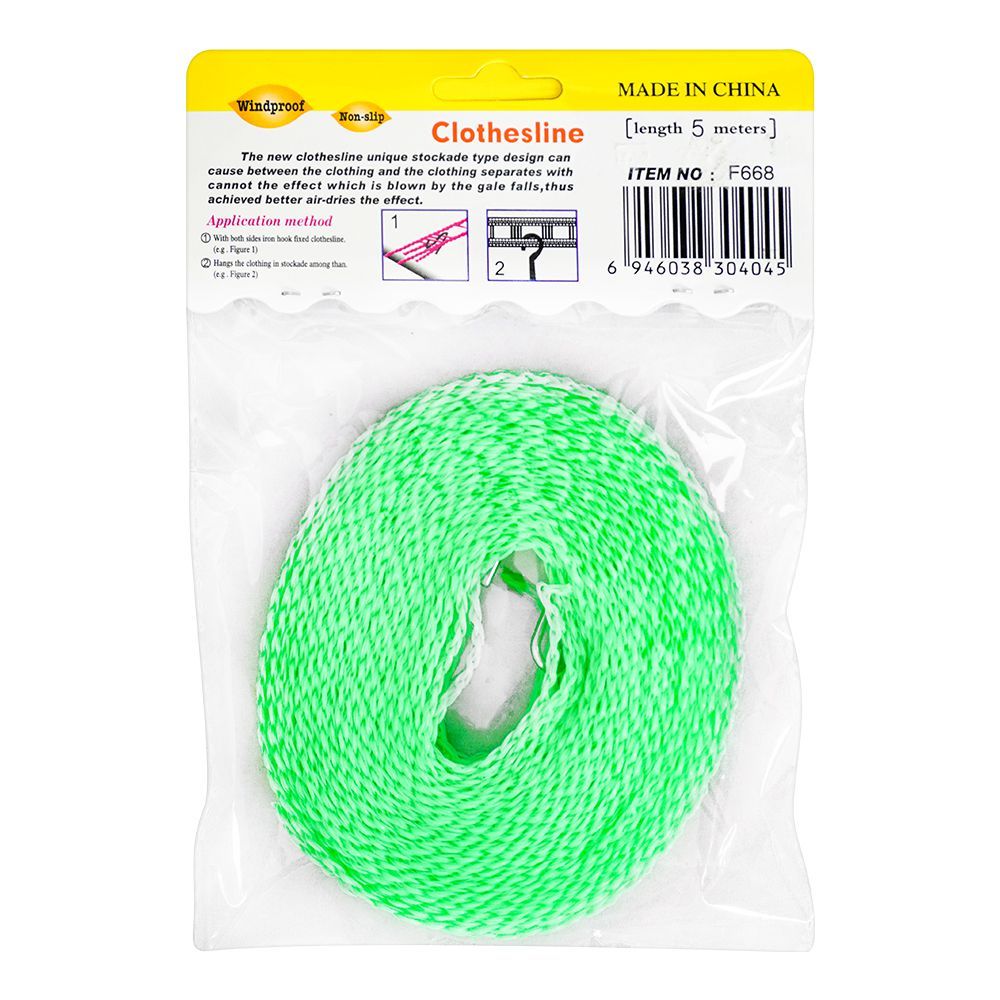 Cloth Drying Cord, 5 Meters, Green - Image 3