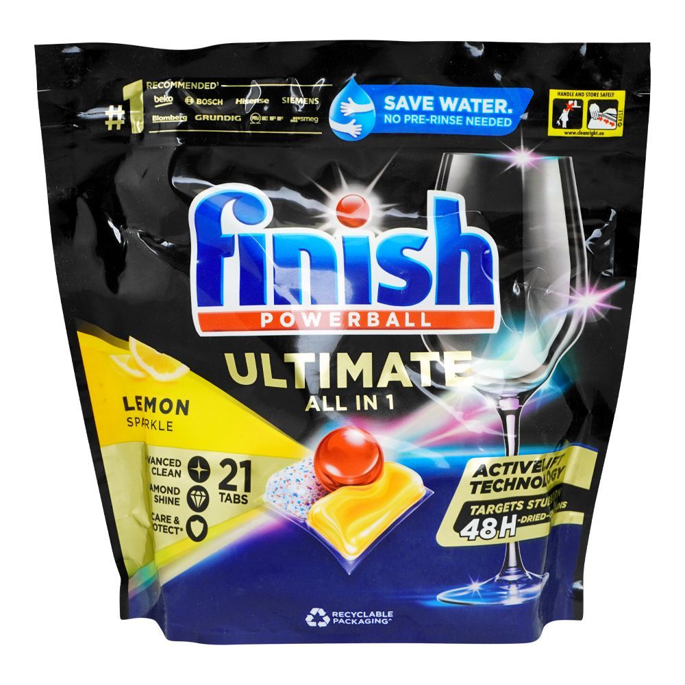 Finish Power Ball Ultimate Lemon Sparkle Tablets, 270.9g, 21-Pack - Main Image