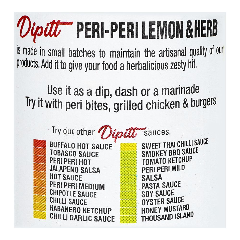 Dipitt Peri Peri Lemon & Herb Sauce, 290g - Image 4