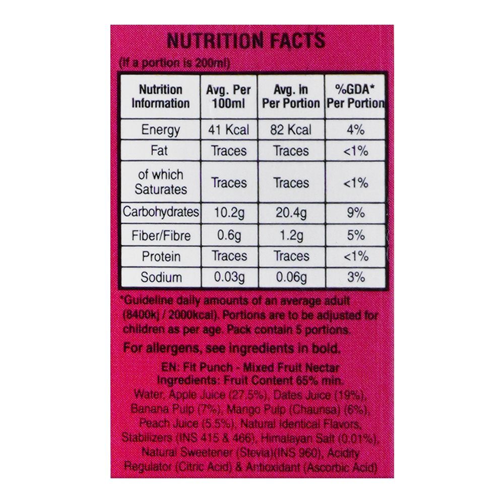 Fruit Nation Fit Punch Mixed Fruit Nectar Juice, 1 Liter - Image 4