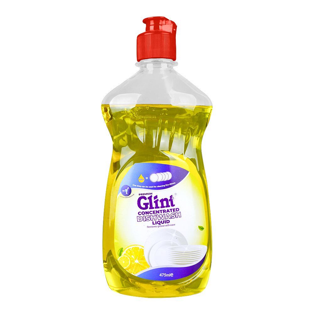 Glint Concentrated Dish Wash Liquid, Remove Grease, 475ml - Main Image