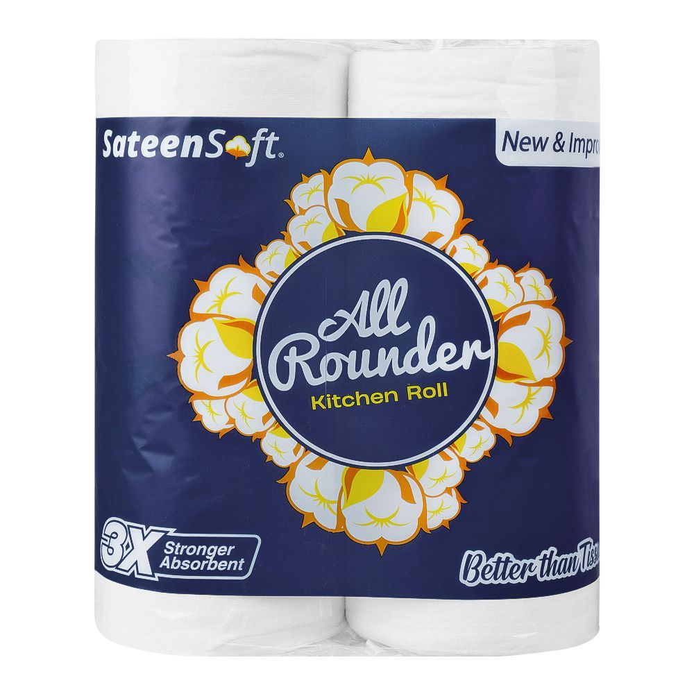 Sateen Soft All Rounder, Twin Kitchen Roll, Large, 2-Pack - Main Image