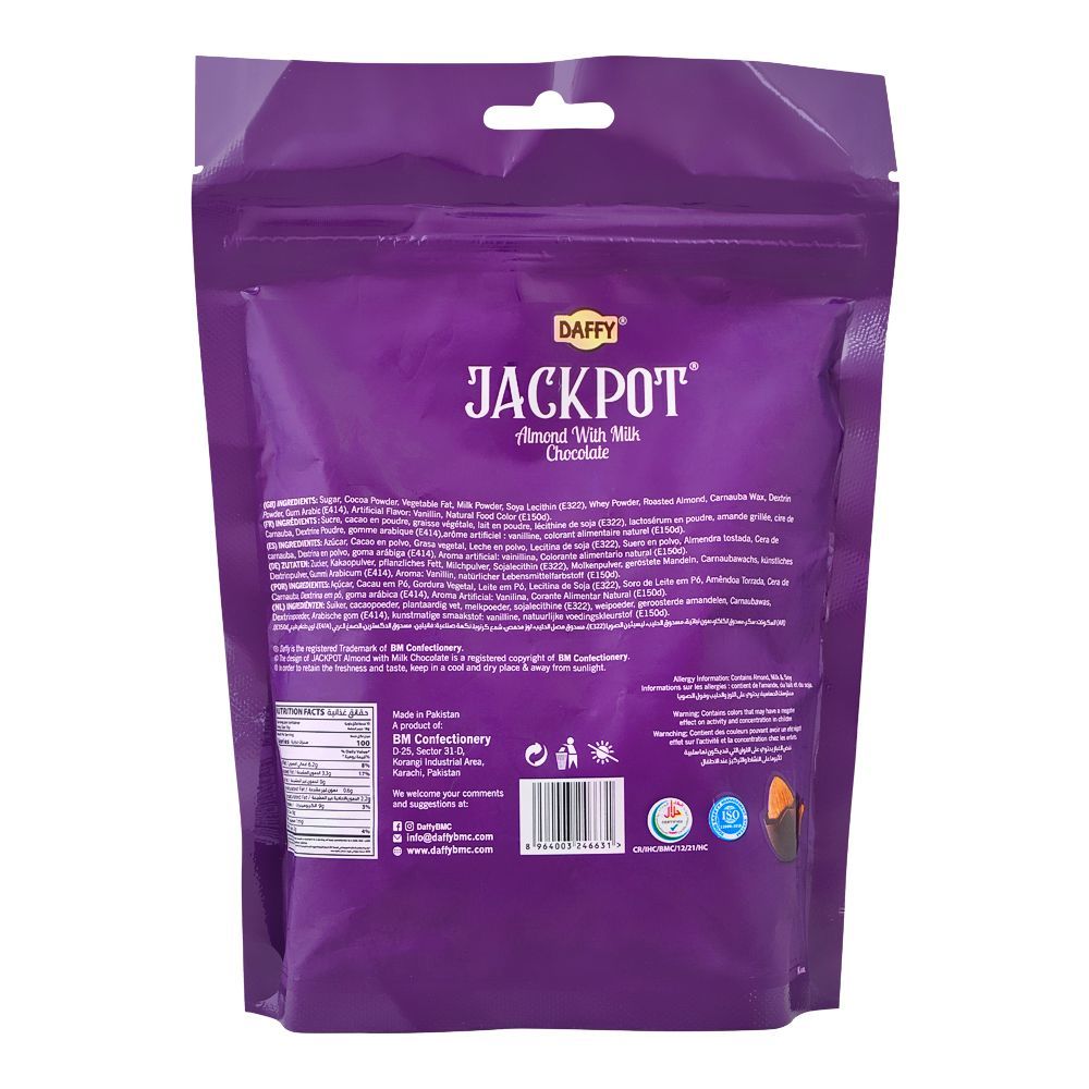 Daffy Jackpot Almond With Milk Chocolate, 180g - Image 2