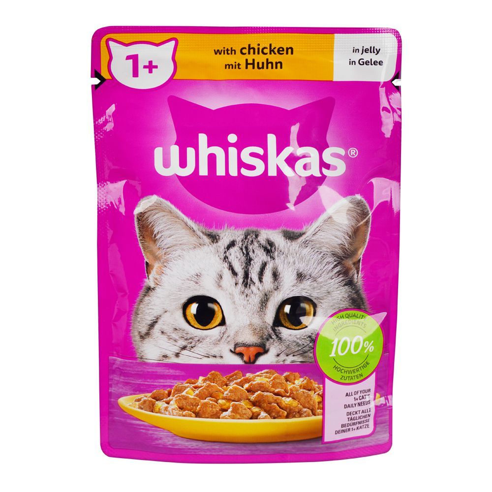 Whiskas Chicken in Jelly Wet, 1+ Adult Cat Food Pouch, 85g - Main Image