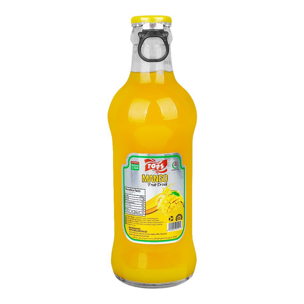 Tops Mango Fruit Drink Bottle, 250ml - Main Image