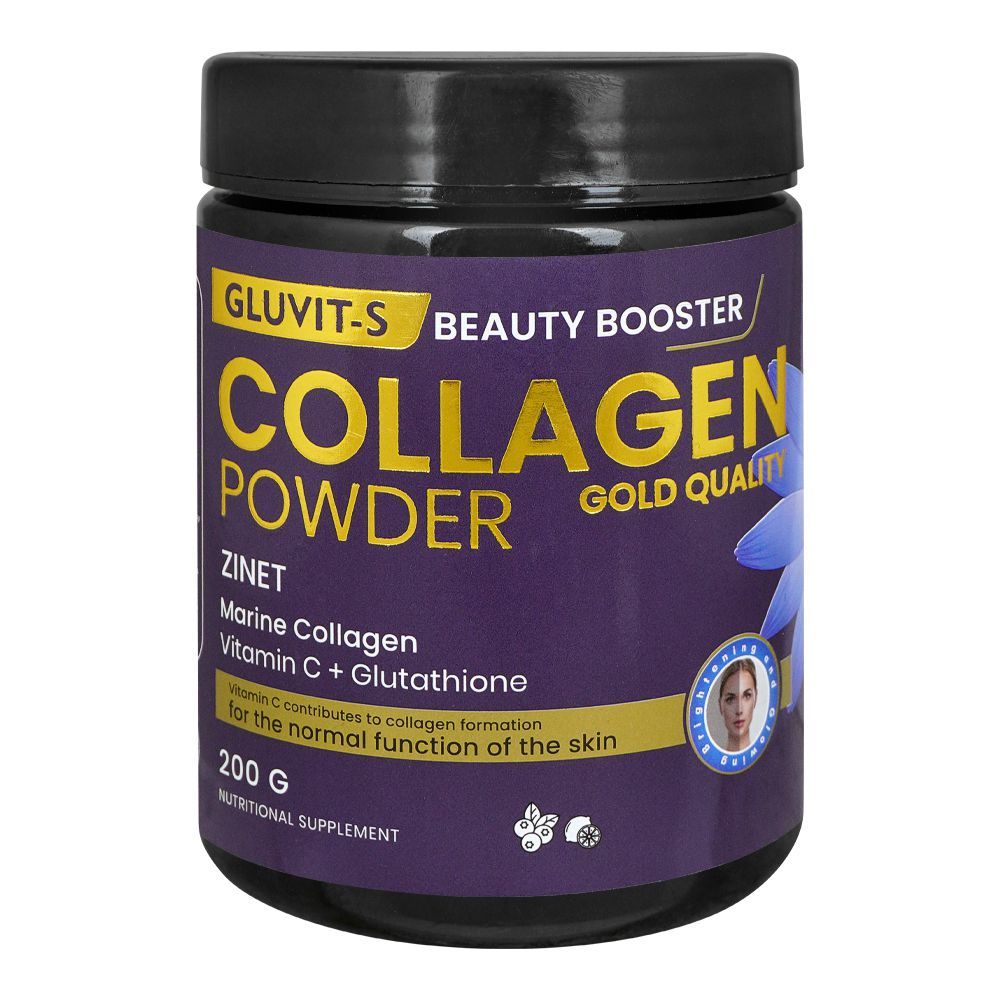 Gluvit's Collagen Powder, Marine Collagen, Vitamin C & Glutathione, Nutritional Supplement, 200g - Main Image