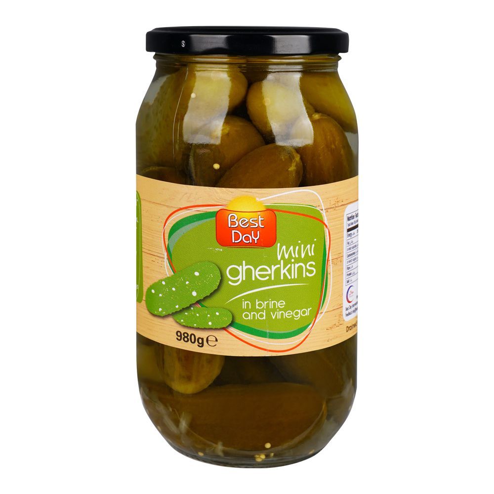 Best Day Mini Gherkins In Brine & Vinegar, 980g - Main Image