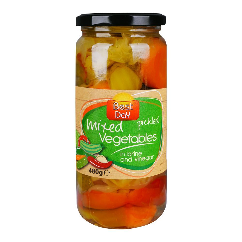 Best Day Mixed Vegetables Pickled In Brine & Vinegar, 480g - Main Image