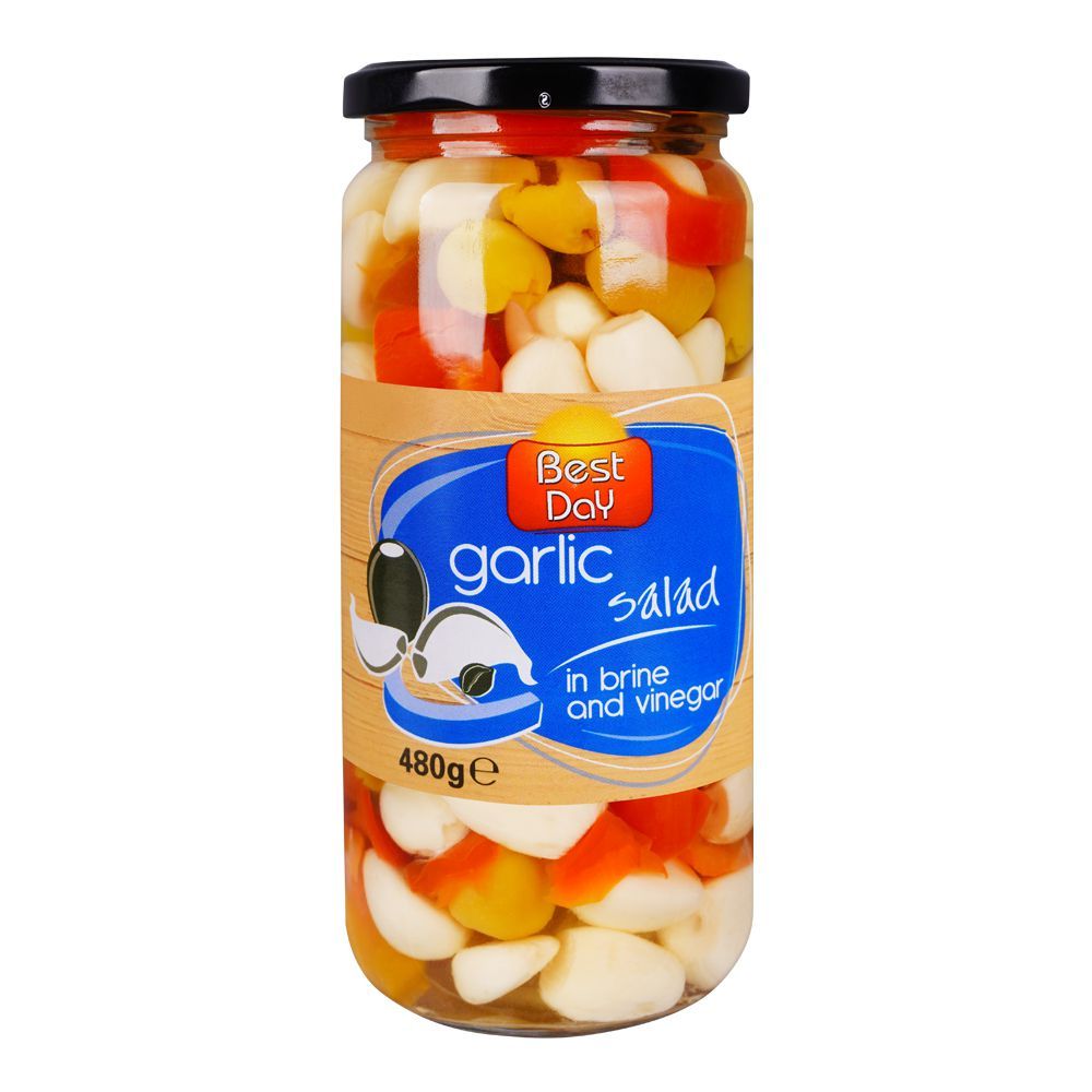 Best Day Garlic Salad In Brine & Vinegar, 480g - Main Image