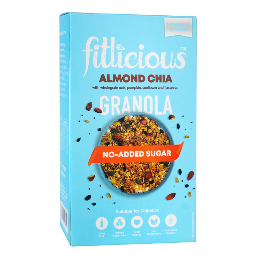 Fitlicious Almond Chia Granola, 100g - Main Image