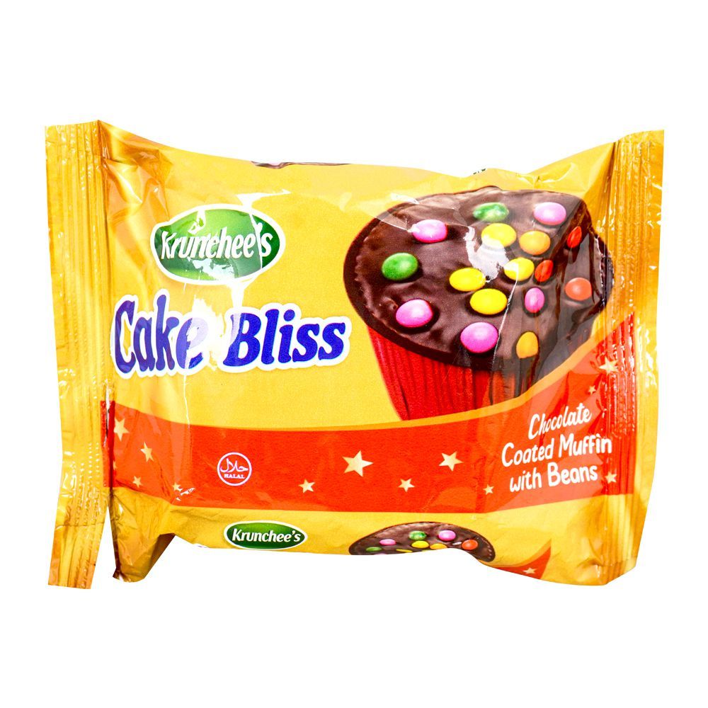 Krunchee's Cake Bliss Chocolate Coated Muffin With Beans, 55g - Main Image