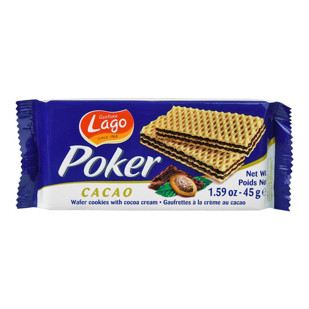 Lago Poker Cocoa Cream Wafers, 45g - Main Image