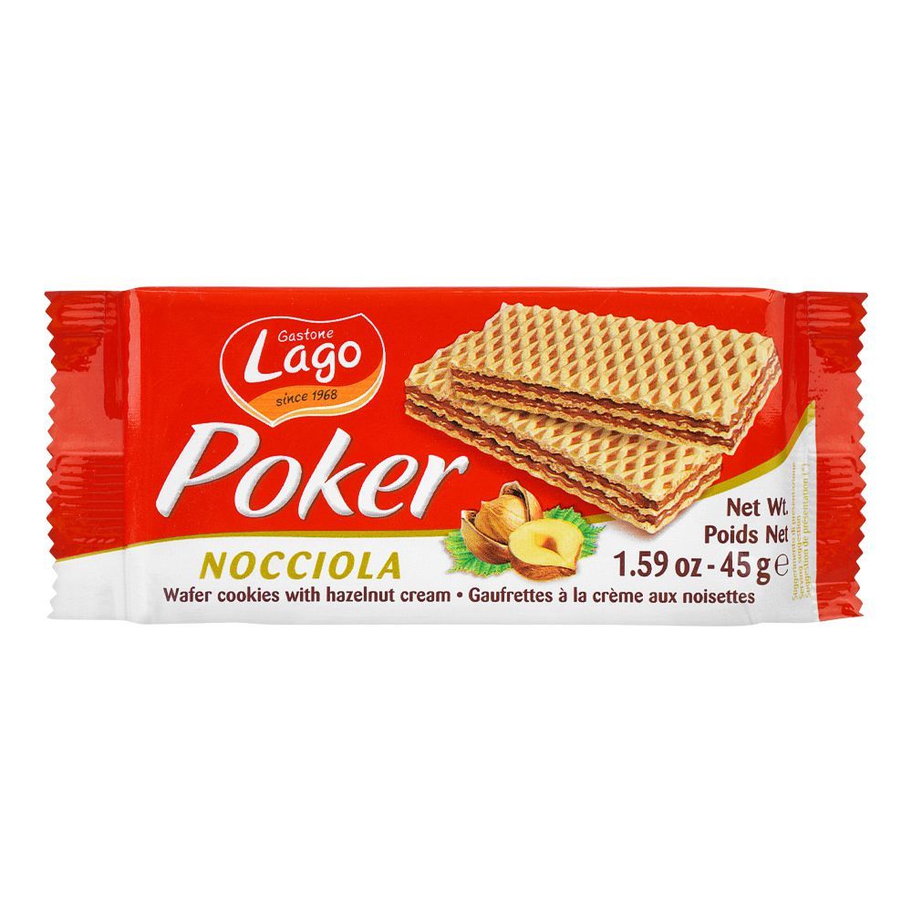 Lago Poker Hazelnut Cream Wafers, 45g - Main Image