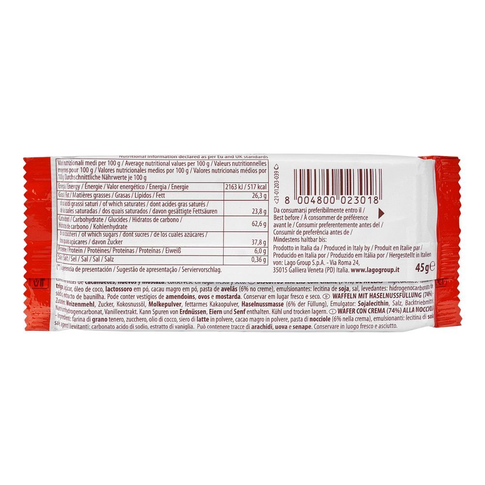 Lago Poker Hazelnut Cream Wafers, 45g - Image 2