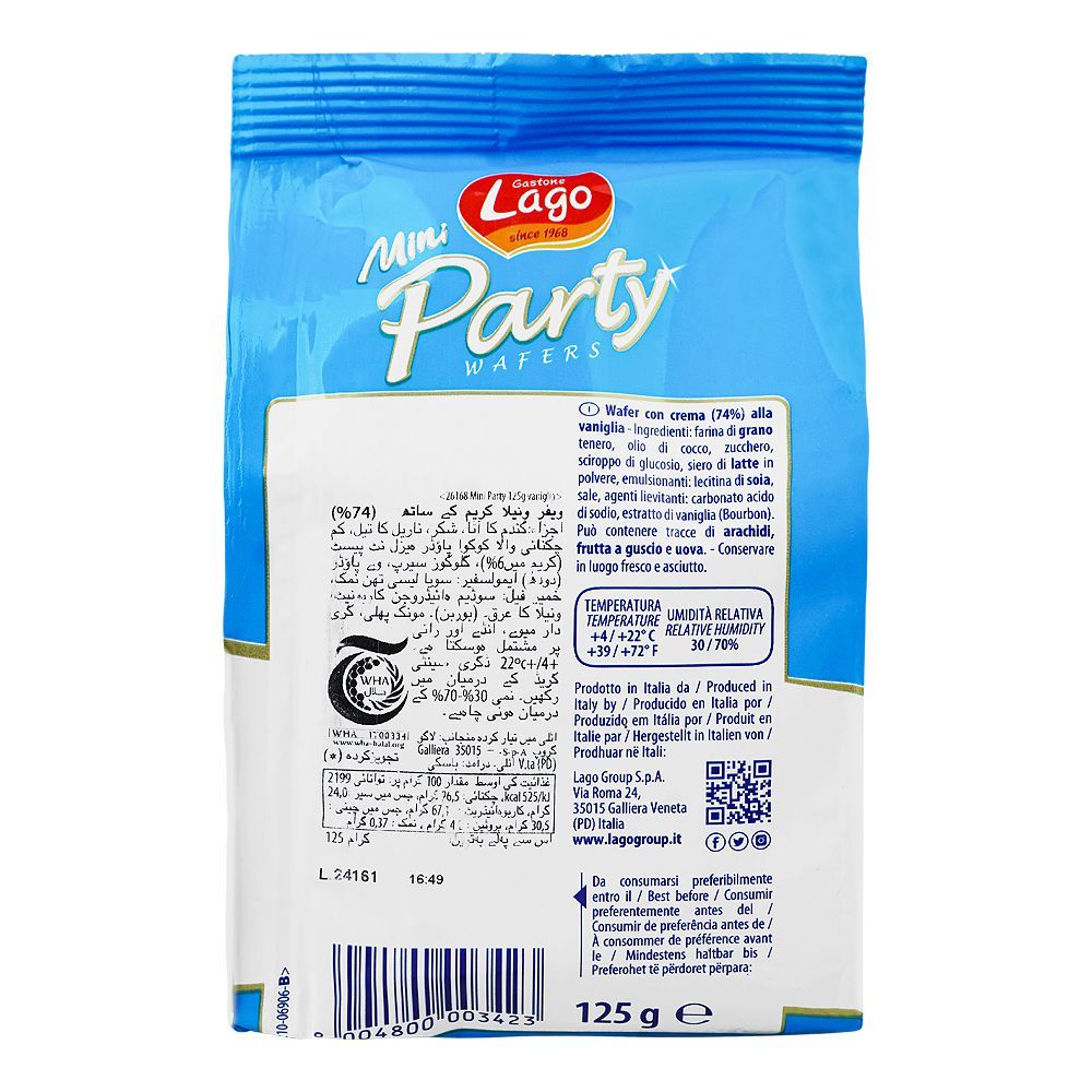 Lago Mini Party Vanilla Cream Wafers, 125g - Image 2