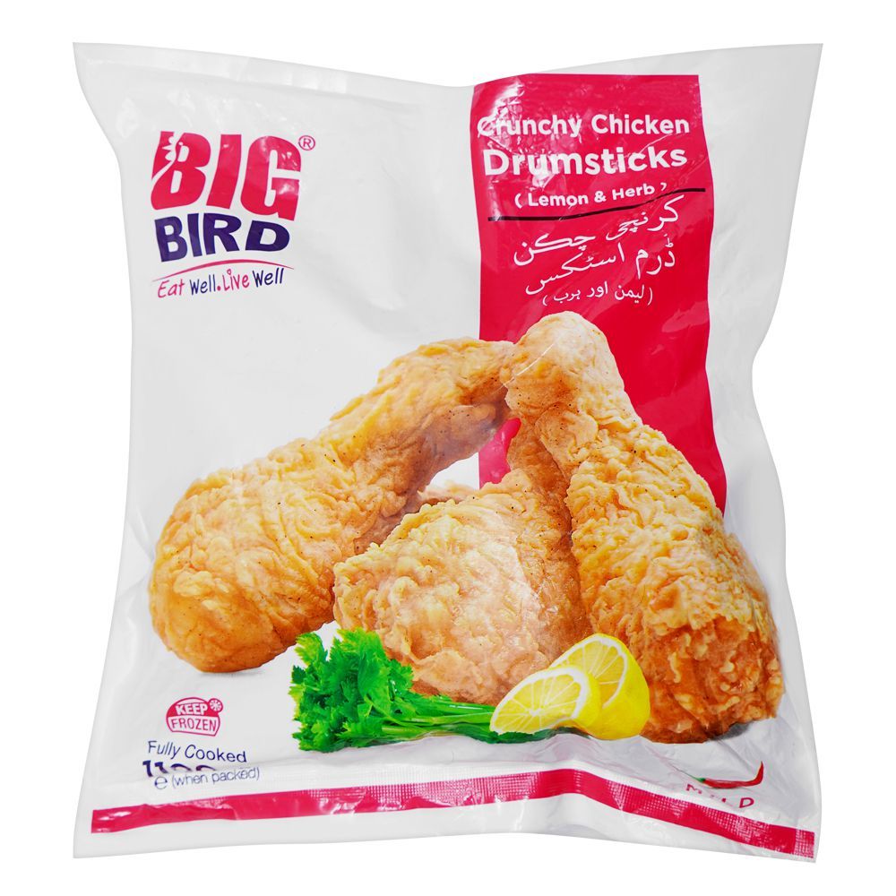 Big Bird Lemon & Herb Crunchy Chicken Drumsticks, Frozen, 1100g - Main Image