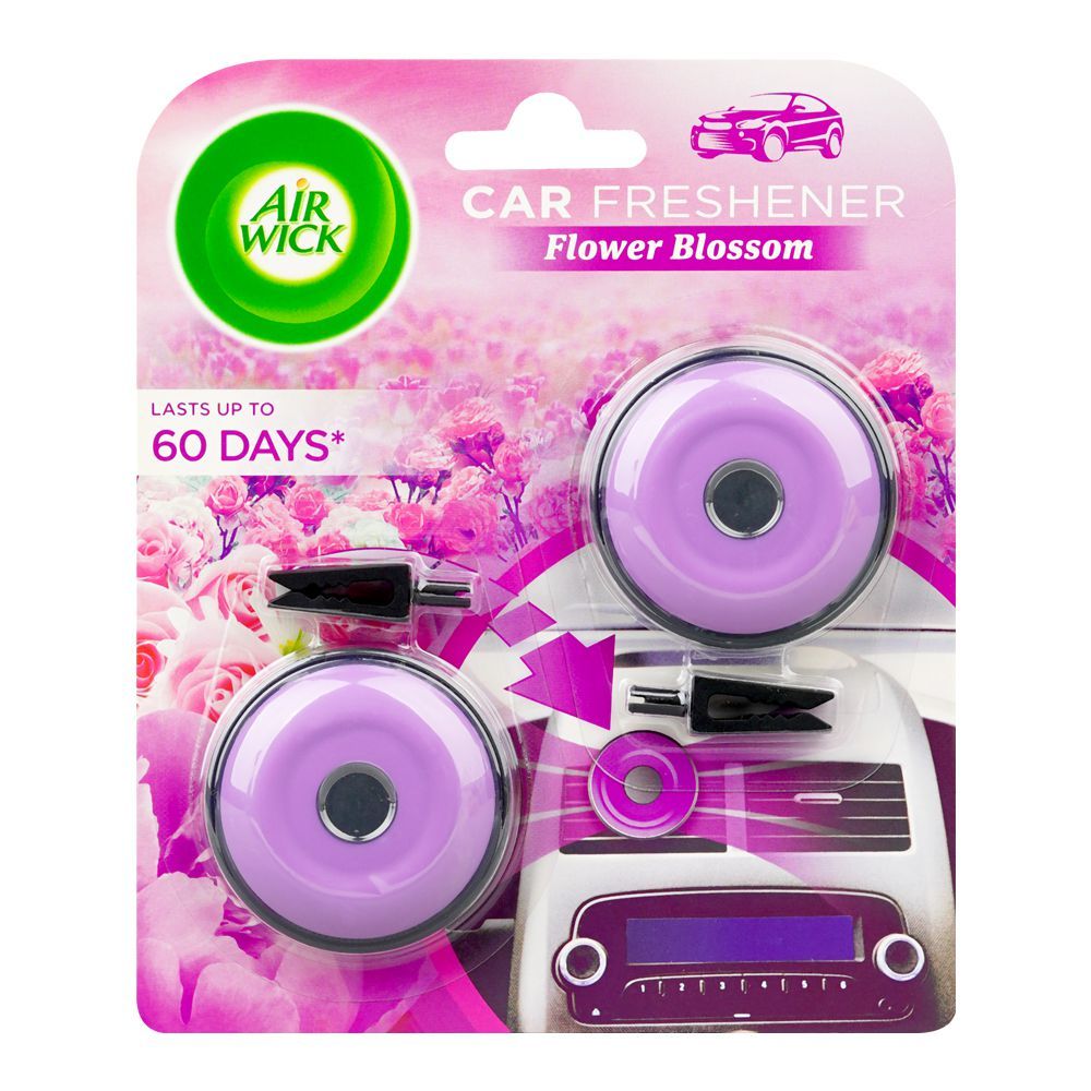 Airwick Freshmatic Car Freshener Vent Clip Flower Blossom, 2-Pack, Each 8g - Main Image