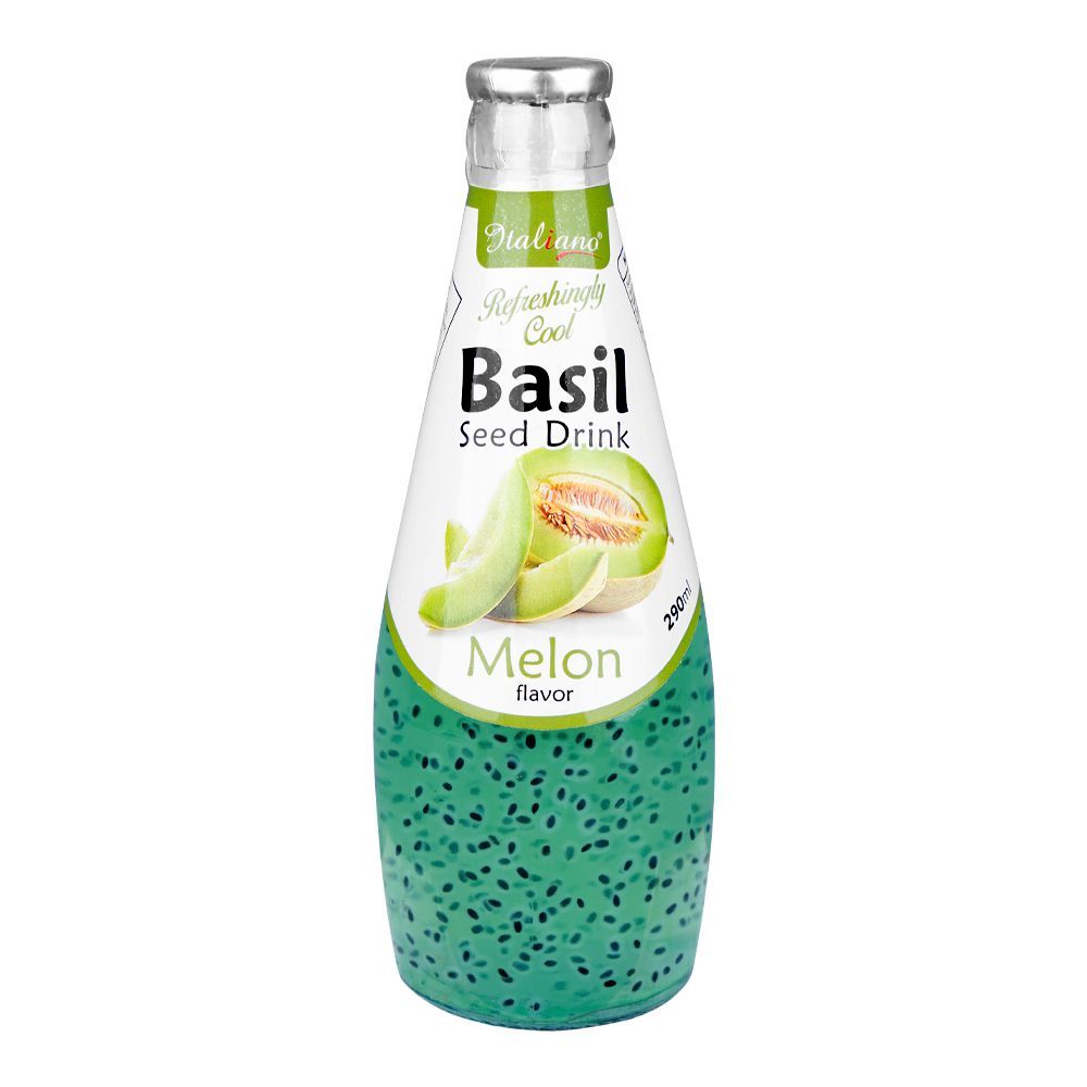 Italiano Melon Flavor Basil Seed Drink, 290ml - Main Image