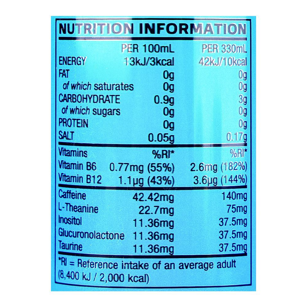 Prime Blue Raspberry Energy Drink, 330ml Can - Image 3