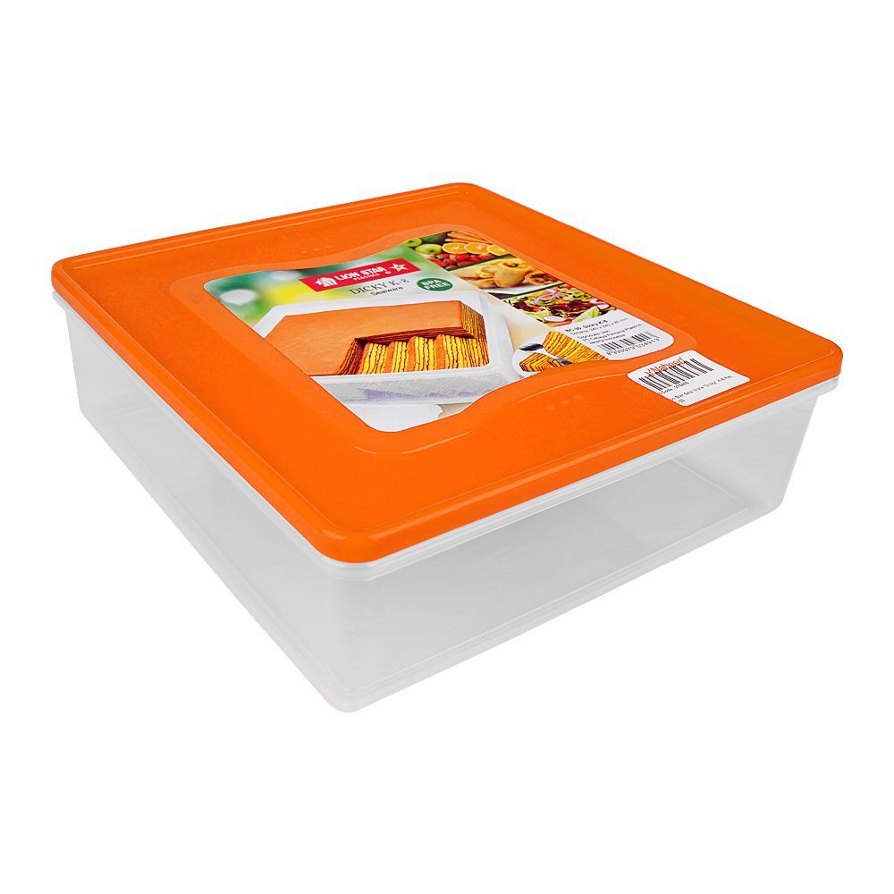 Lion Star Seal Ware "Dicky" K-8 Plastic Container, Orange, BC-30 - Main Image