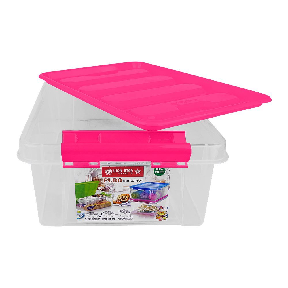 Lion Star Puro Plastic Container, No.8, Pink, JX-38 - Main Image