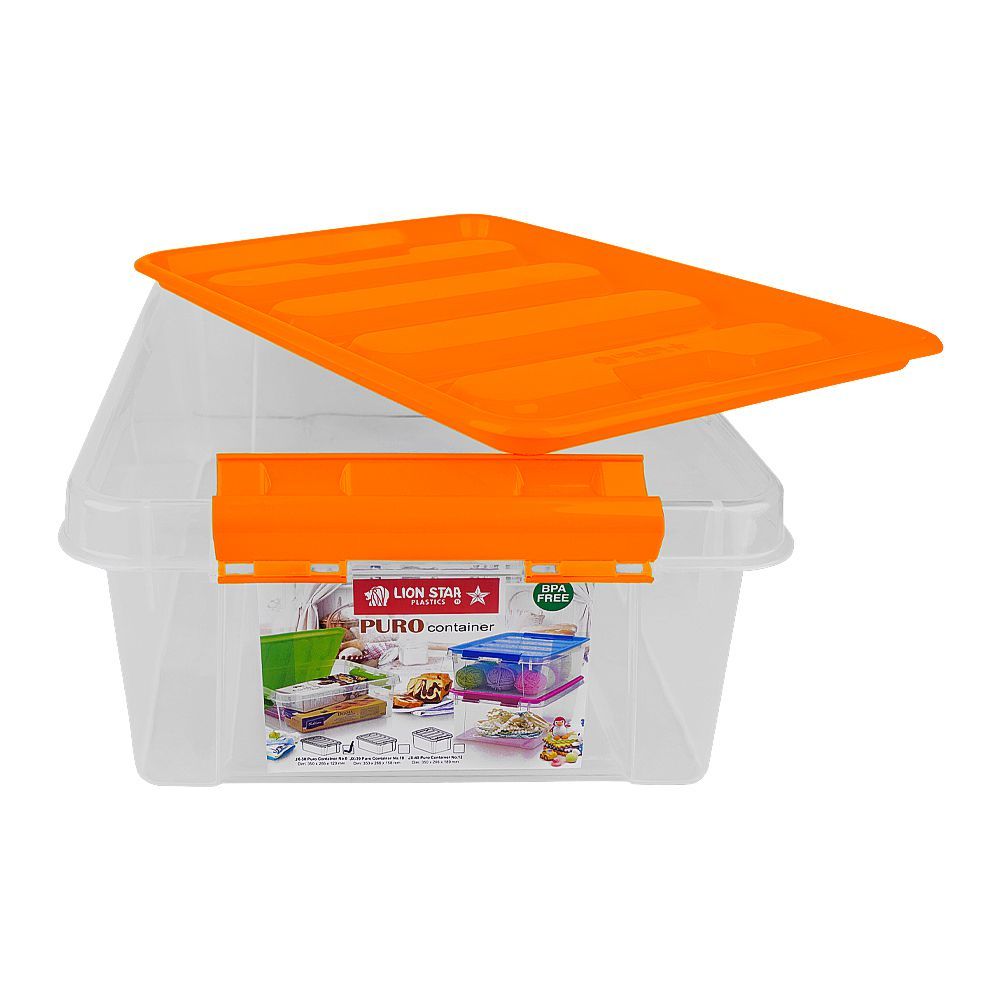 Lion Star Puro Plastic Container, No.8, Orange, JX-38 - Main Image