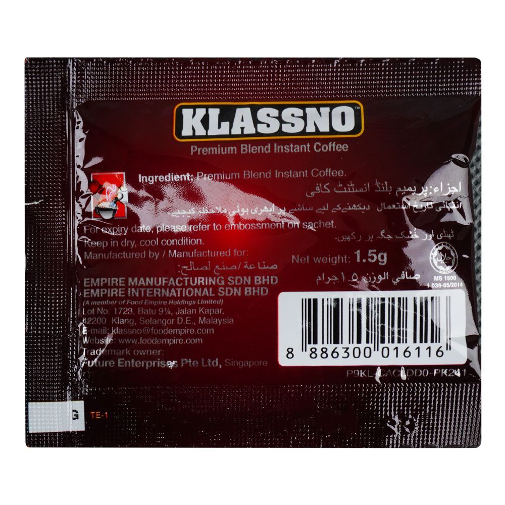 Klassno Classic Premium Blend Coffee Sachet, 1.5g - Image 3