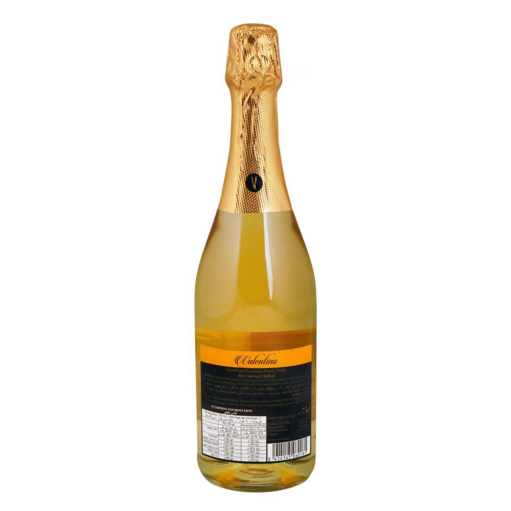 Valentino Peach Sparkling Drink, Alcohol Free, 750ml - Image 2