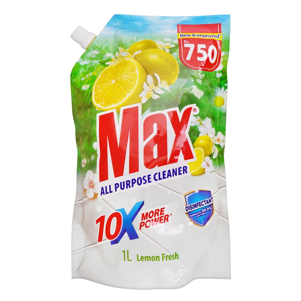 Max All Purpose Cleaner, Lemon Fresh, 1000ml Pouch - Main Image