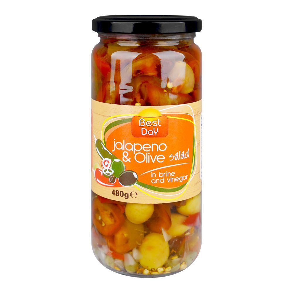 Best Day Jalapeno & Olives Salad In Brine and Vinegar, 480g - Main Image