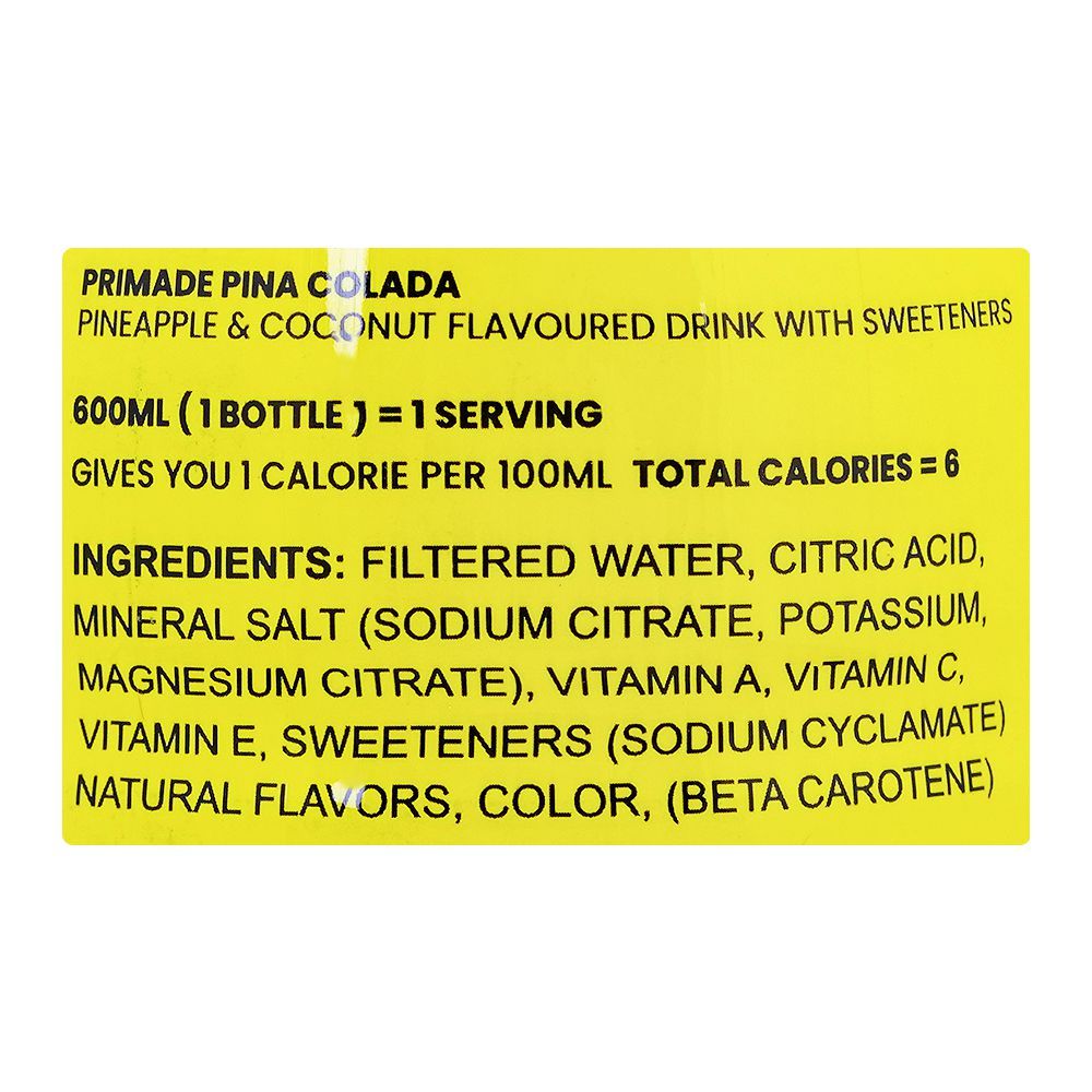 Primade Pina Colada Sports Drink, 600ml - Image 4