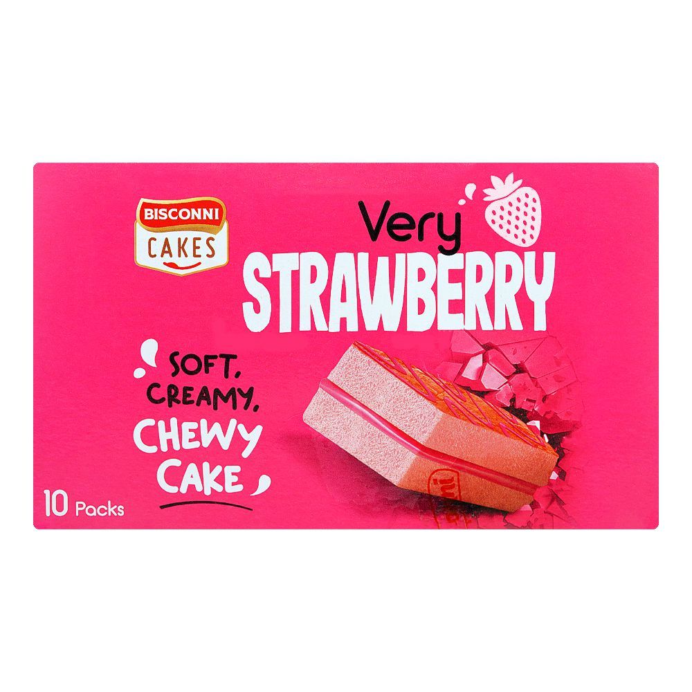 Bisconni Very Strawberry Chewy Cake, 25g Each, 10-Pack - Image 2