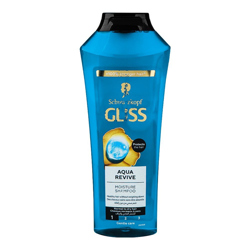 Schwarzkopf Gliss Aqua Revive Moisture Shampoo, For Normal To Dry Hair, 400ml - Main Image