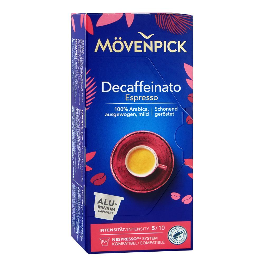 Movenpick Decaffeinato Espresso Coffee Pods, 10-Pods, 55g - Main Image