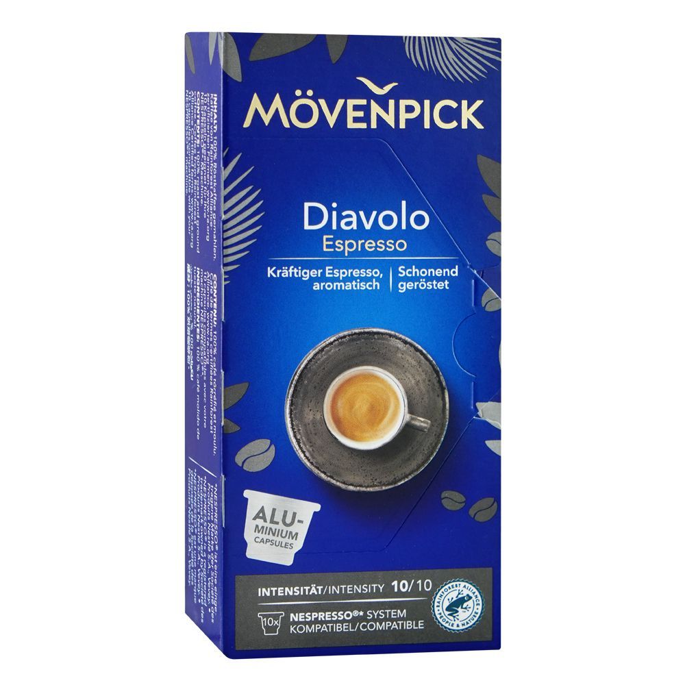 Movenpick Diavolo Espresso Coffee Pods, 10-Pods, 55g - Main Image