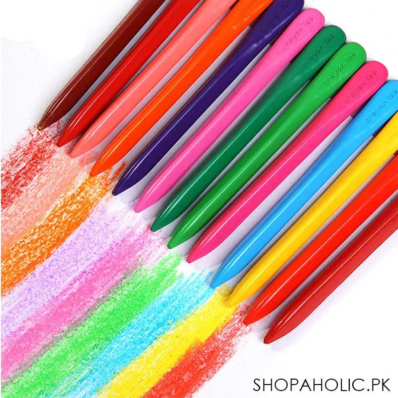 12pcs plastic crayons pencil colour set for student kids image3