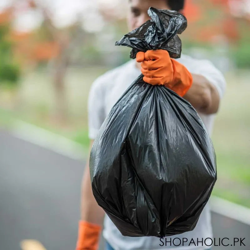 15/22/35 pcs black garbage bag roll image4