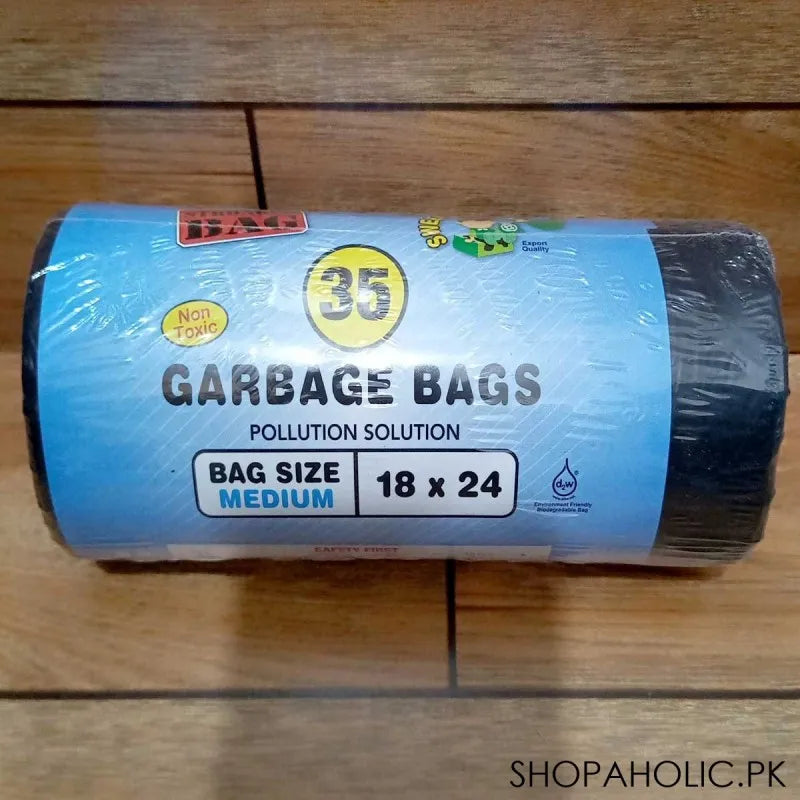 15/22/35 pcs black garbage bag roll image6