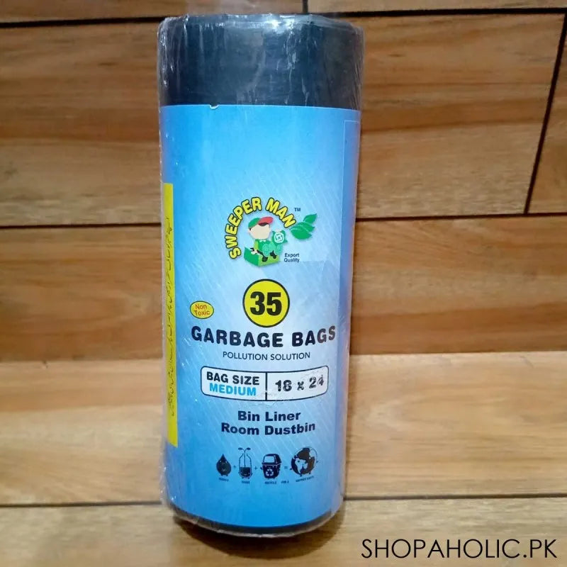 15/22/35 pcs black garbage bag roll image7