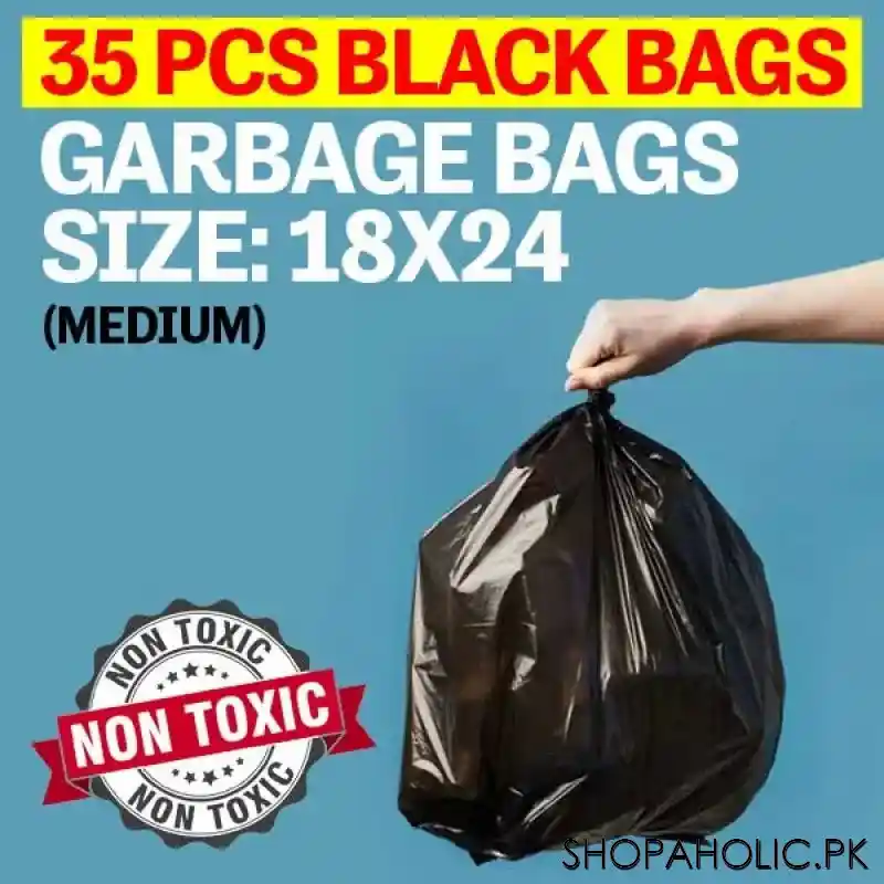 15/22/35 pcs black garbage bag roll main image