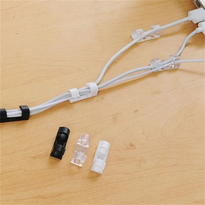 16pcs big size self adhesive crystal design cable clips organizer desk mouse cable wire holder image2