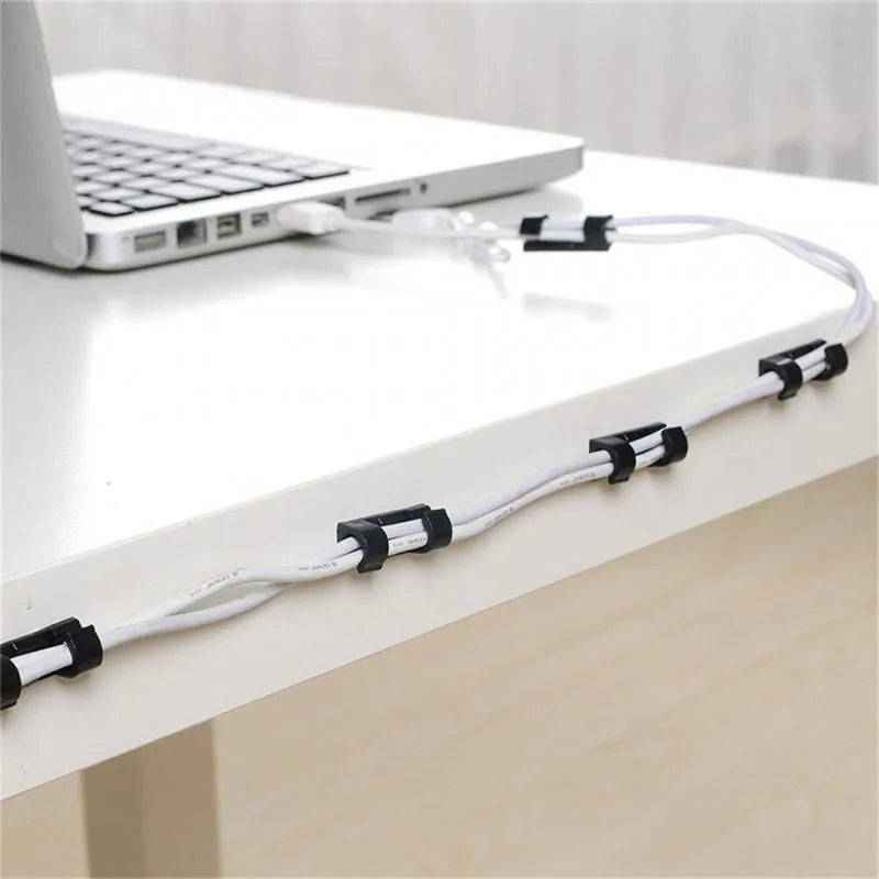 16pcs big size self adhesive crystal design cable clips organizer desk mouse cable wire holder image3