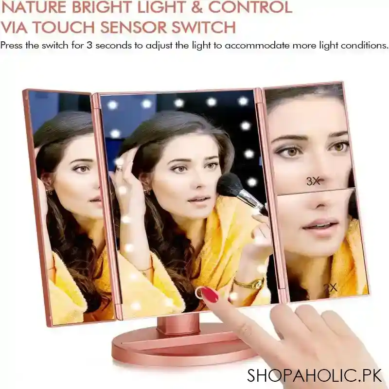 180 degree rotation adjustable touch dimmer led zooming mirror image3