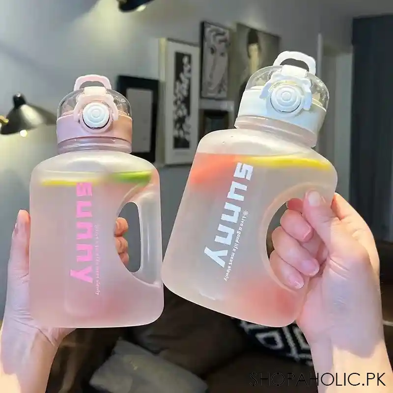 1l sunny water bottle with straw image2