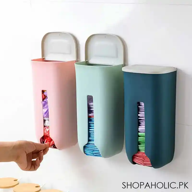 1pc wall hanging kitchen garbage shopping bags storage organizer main image