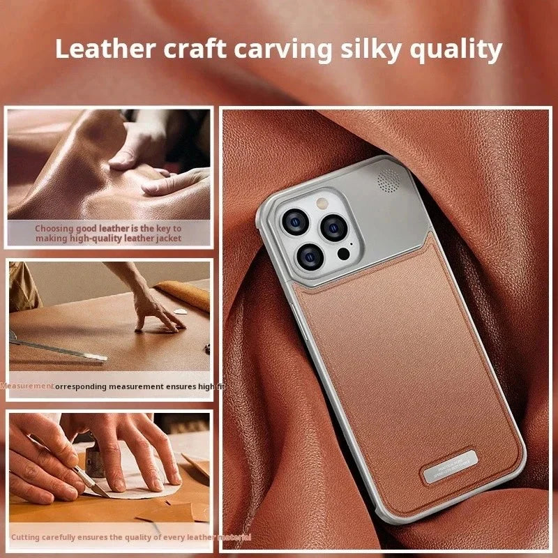 2-in-1 Aluminum Leather iPhone Case Cover